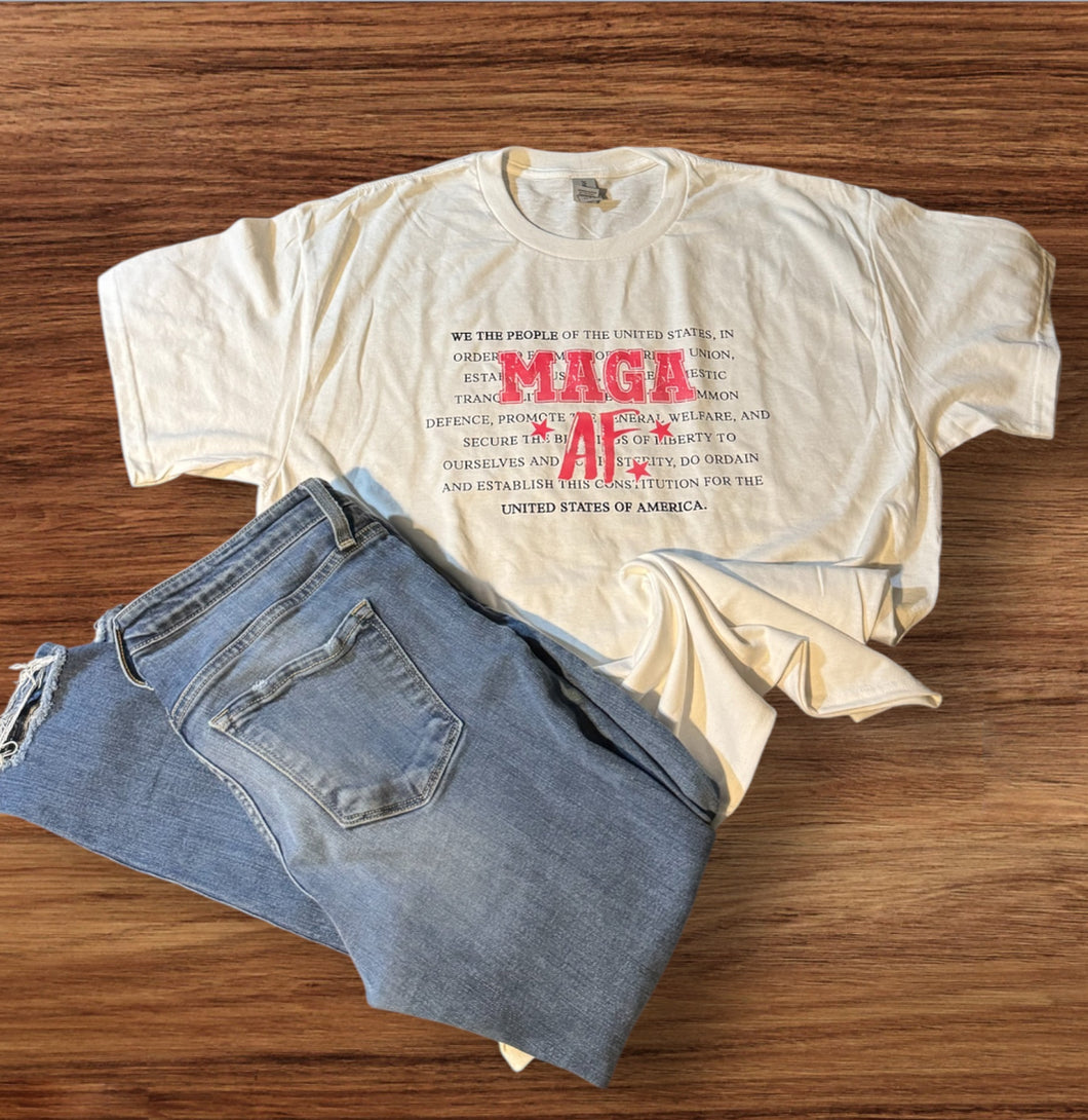 MAGA AF( White gildan Tee) size large- last one!!!